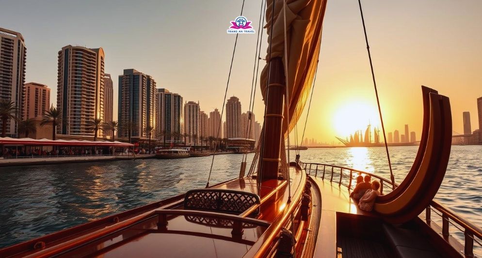 Du thuyền hạng sang ngắm hoàng hôn Marina – Trải nghiệm đỉnh cao trong tour Dubai Tràng An Travel
